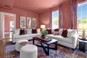 TV, fireplace, offices