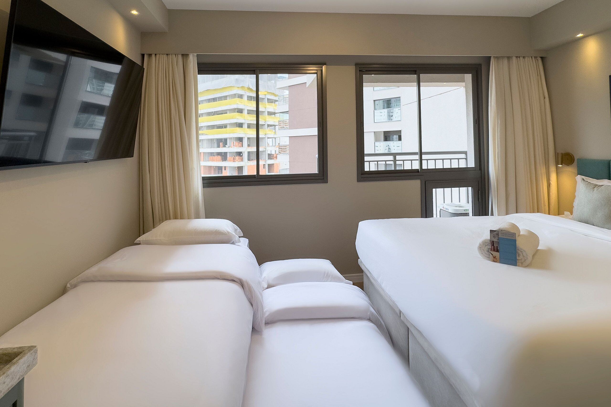 Family Studio | Premium bedding, memory foam beds, desk, laptop workspace