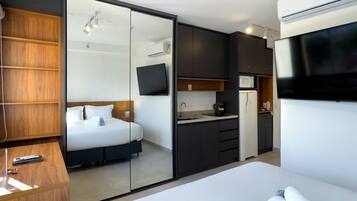 Traditional Studio | Premium bedding, memory foam beds, desk, laptop workspace