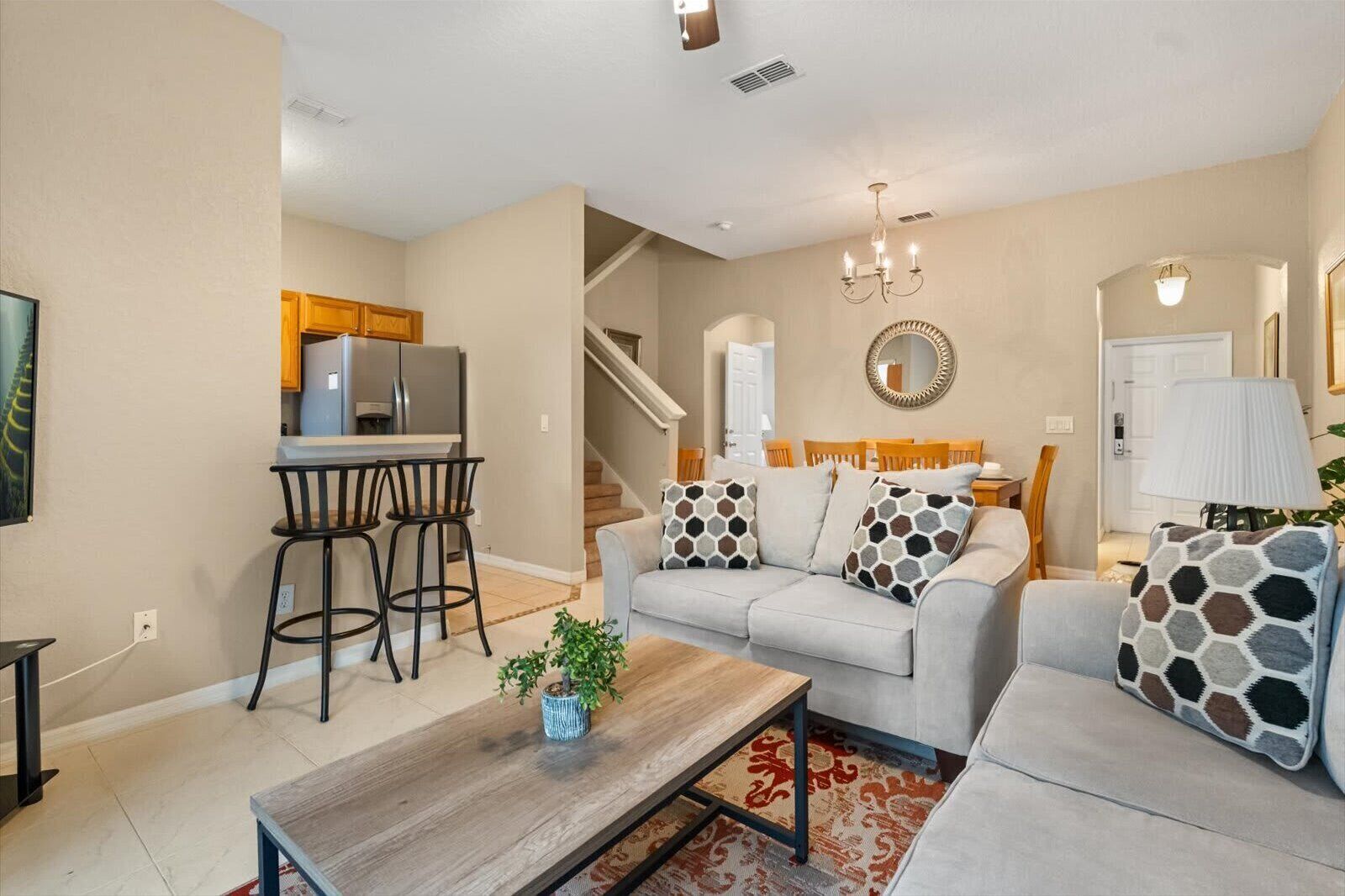 TV, DVD player, offices