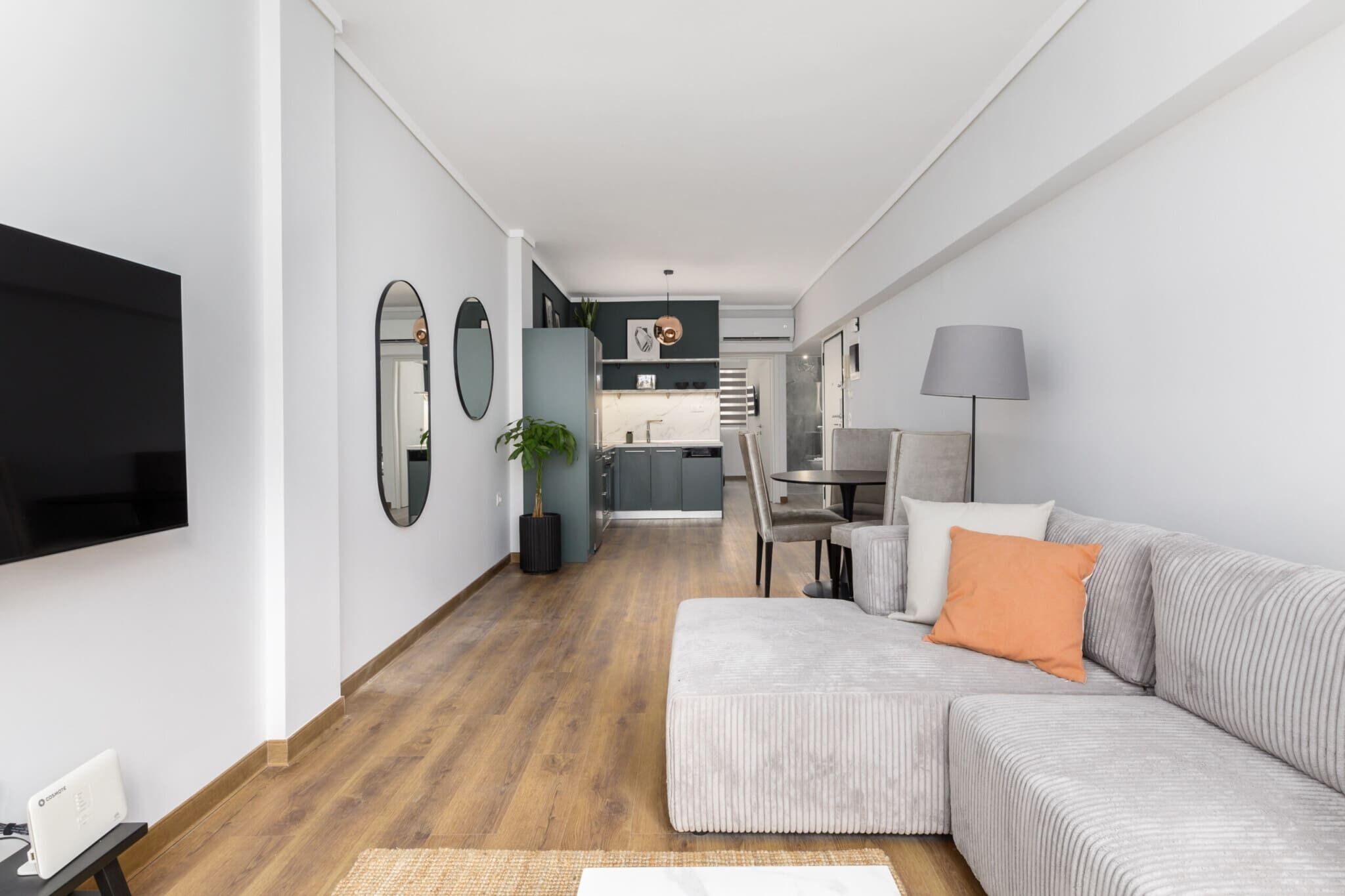 Apartment, 1 Queen Bed with Sofa bed | Living area | 40-inch Smart TV with digital channels