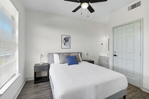 Desk, iron/ironing board, travel crib, free WiFi