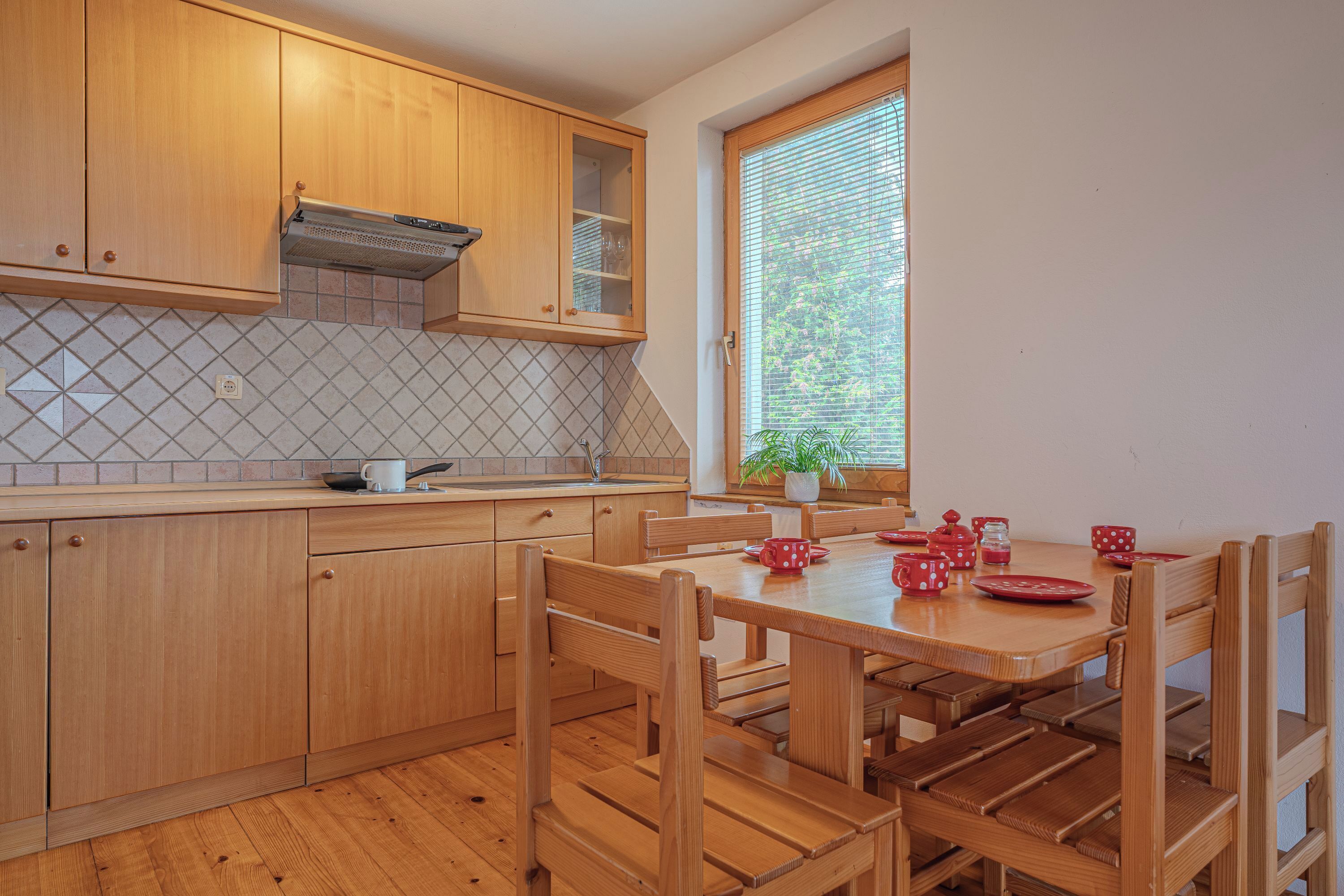 Family Apartment, 1 Bedroom (Oblak Estate Apartment Natasa) | Shared kitchen | Fridge, stovetop, cookware/dishes/utensils, freezer