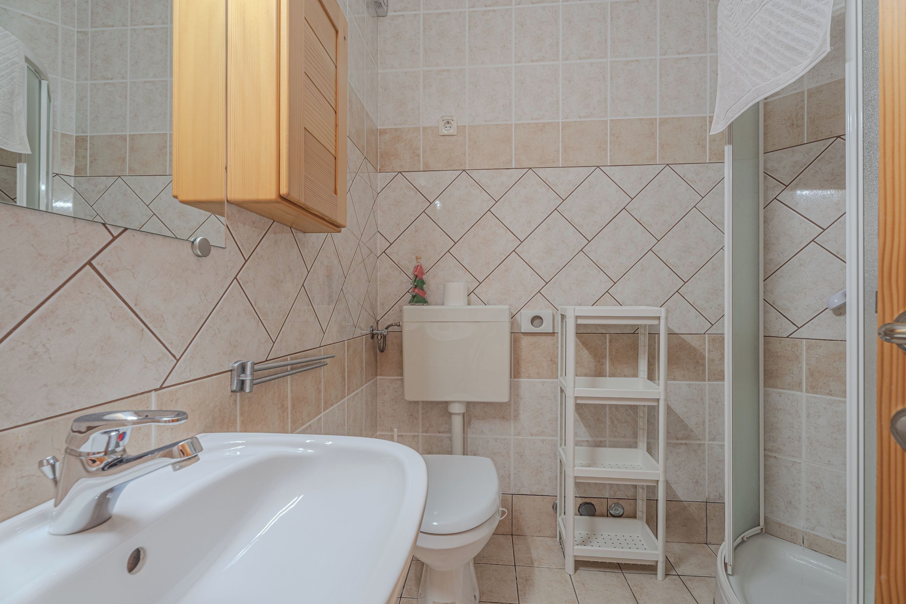 Family Studio (Oblak Estate Studio Lana) | Bathroom | Shower, towels, soap, shampoo