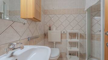 Family Studio (Oblak Estate Studio Lana) | Bathroom | Shower, towels, soap, shampoo