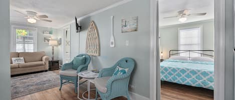 2 bedrooms, travel crib, WiFi, bed sheets