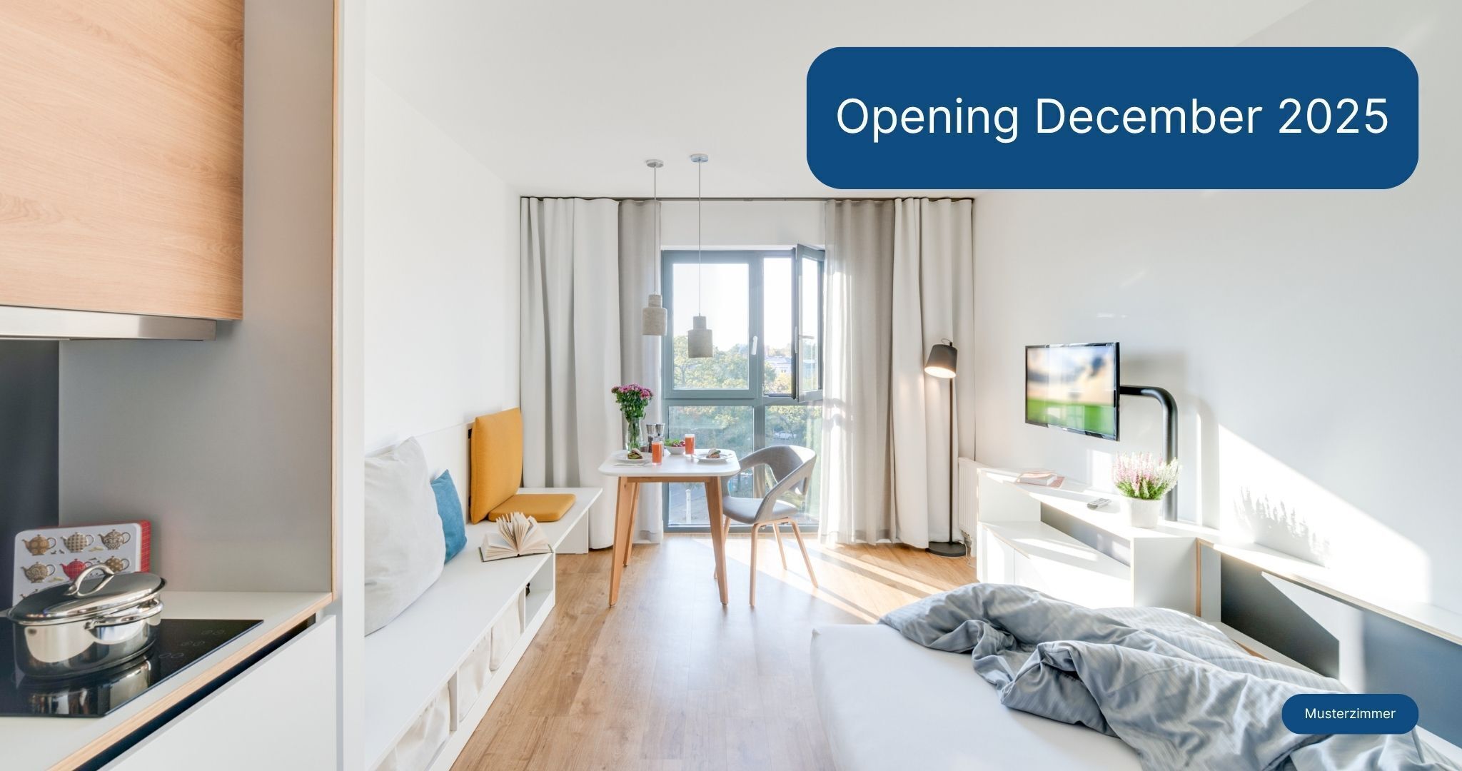 Studio | Seprai antialergi, tirai kedap cahaya, dan setrika/meja setrika