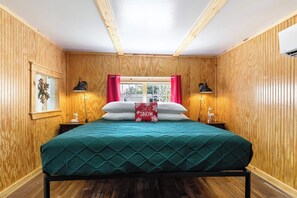 1 bedroom, desk, iron/ironing board, travel cot