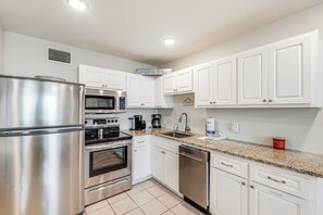 Fridge, microwave, oven, stovetop - Port Aransas Getaway | Steps to Beach Boardwalk + Pool Access (Port Aransas)