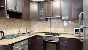 Deluxe Apartment, 2 Bedrooms, Balcony, City View | Private kitchen