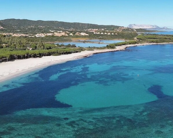 Beach nearby, sun loungers