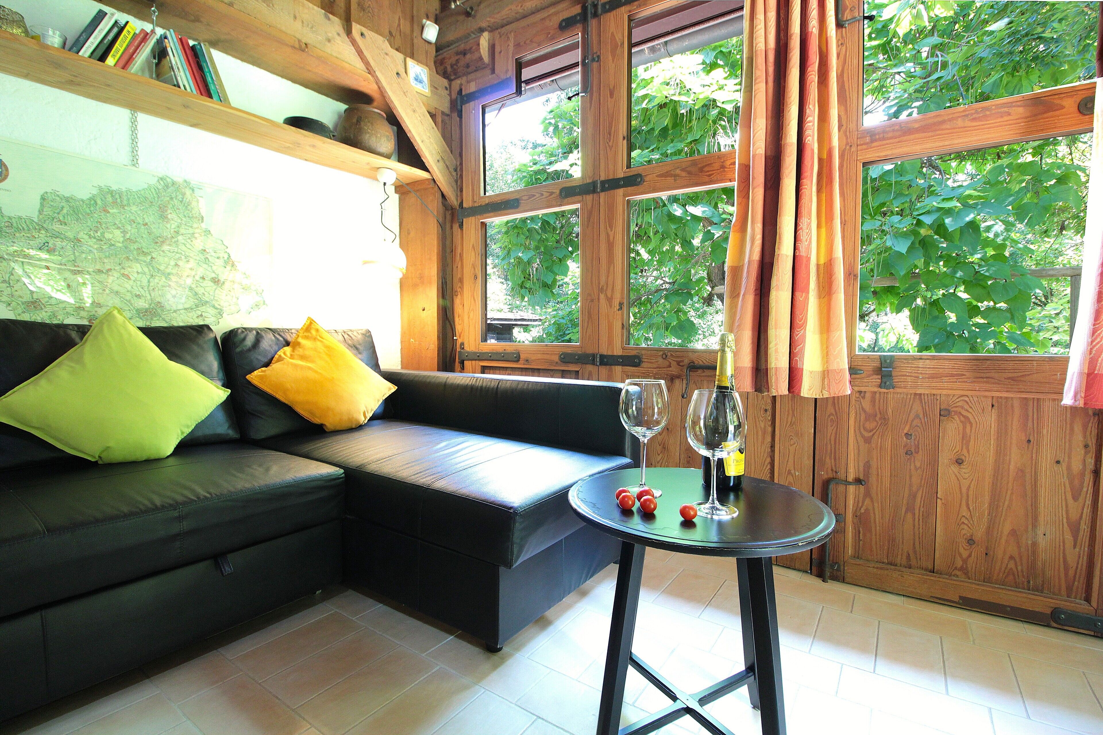 Chalet, Terrasse, Gartenblick | Wohnbereich