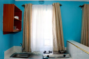 Deluxe Double Room | Private kitchen | Cookware/dishes/utensils