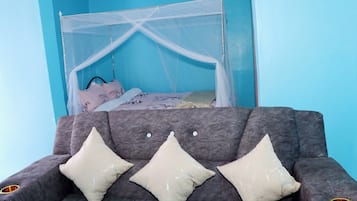 Habitación individual Deluxe | Zona de estar | Smart TV de 32 pulgadas con canales digitales