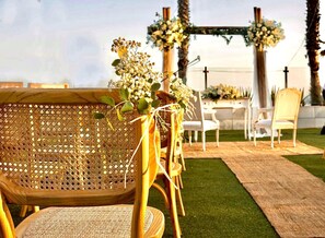 Outdoor wedding area