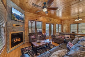 Smart TV, fireplace, video games