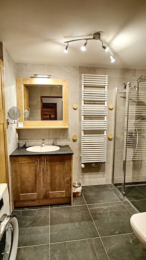 Shower, hair dryer - 2 EDEN004 - Beautiful 4 rooms with open views and 2 steps from the center (Praz-sur-Arly)