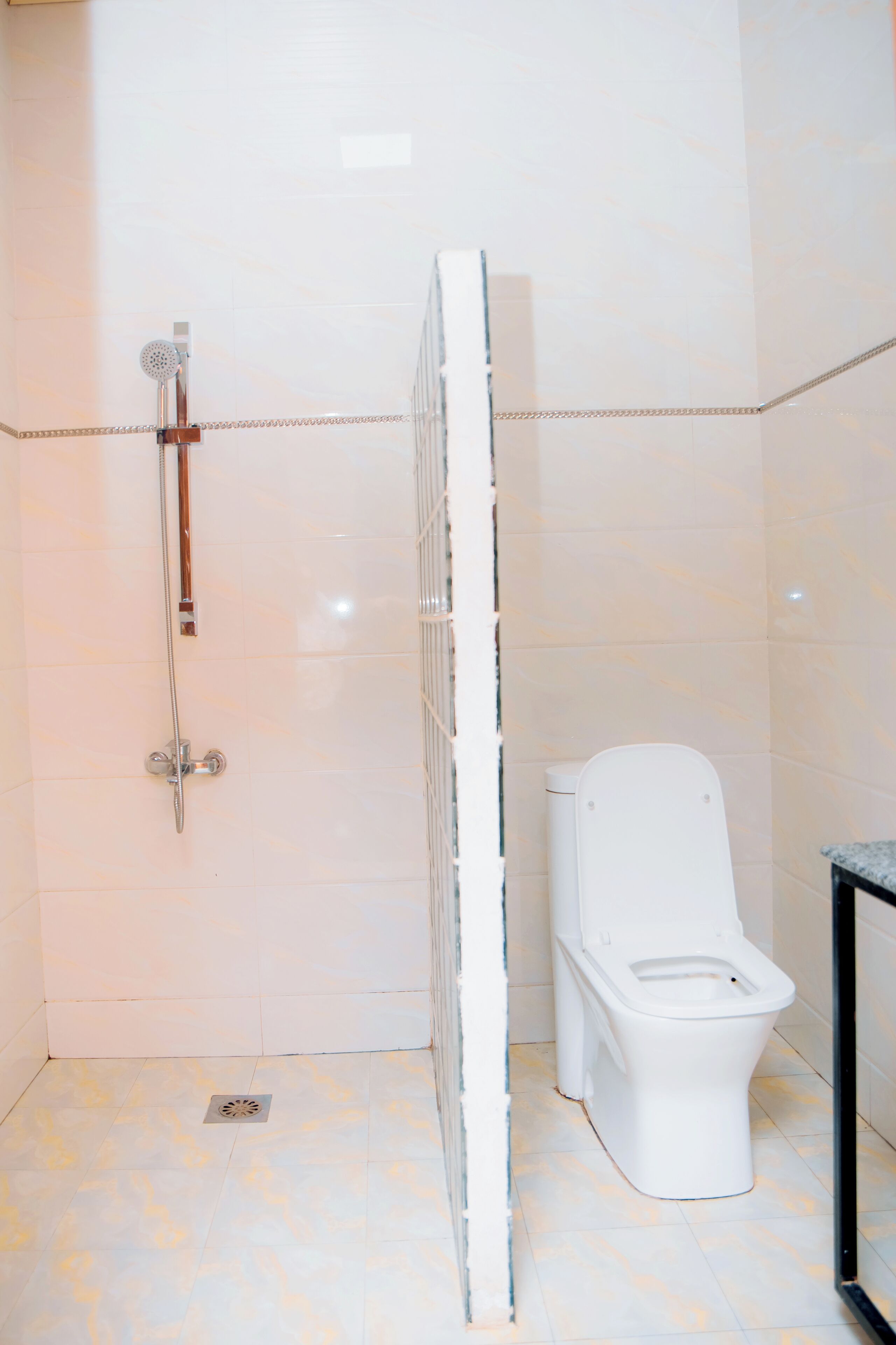 Ducha, secador de pelo, toallas y jabón