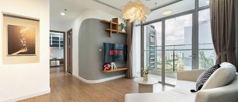 Minibar, desk, blackout curtains, iron/ironing board