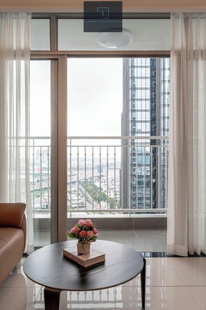 Luxury Apartment, 3 Bedrooms, Balcony, City View | Minibar, desk, blackout drapes, iron/ironing board - The Landmark Residence Of Central City (Ho Chi Minh)