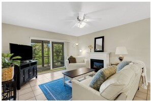 Smart TV, fireplace, DVD player