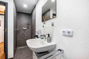 Shower, hair dryer, towels - Room '4 - Cozy Attic' with Wi-Fi (Fieberbrunn)