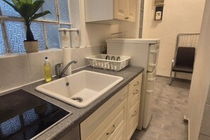 Microwave, oven, stovetop, electric kettle