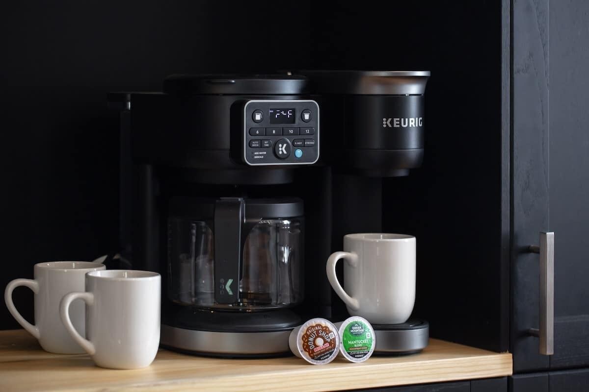 Both drip coffee maker and Keurig maker with coffee provided to begin your morning alert and ready to enjoy your vacation!