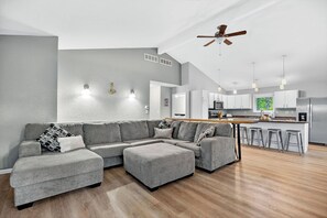 House, Multiple Beds, Balcony, Garden View (Greens and Gators) | Living area - Greens and Gators For 20ppl (Lake Ozark)