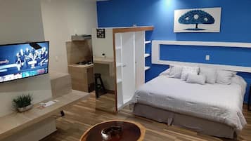 Memory-foam beds, free minibar items, in-room safe