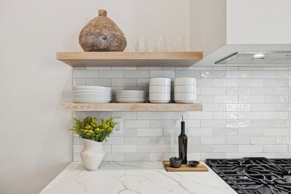 Luxury Apartment | Private kitchen | Microwave, coffee/tea maker, electric kettle, toaster