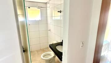 Shower, towels, soap, shampoo
