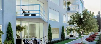 Minimalist suite with volcano view