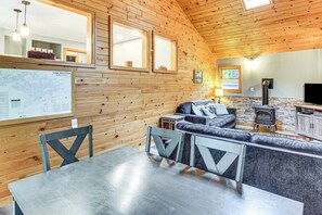 TV, fireplace, books - Sauna + Deck: Wooded Cabin on Lake Vermilion! (Tower)
