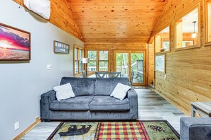 TV, fireplace, books - Sauna + Deck: Wooded Cabin on Lake Vermilion! (Tower)