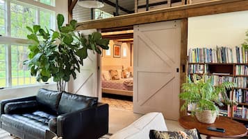 Smart TV, books, music library, stereo