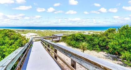 Spacious home with patio, deck, private outdoor pool, & beach access