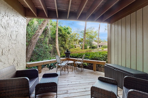 Ameila Island Plantation condo with beach access, private patio and pool.