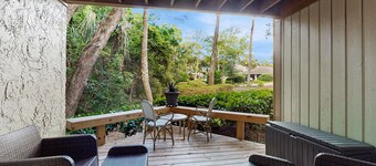 Ameila Island Plantation condo with beach access, private patio and pool.