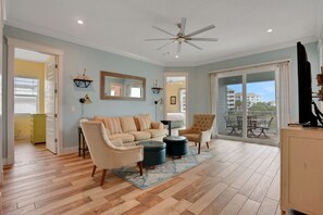 Smart TV, table football, ping pong, books