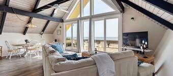 A-frame beach house steps from the ocean with deck & central AC