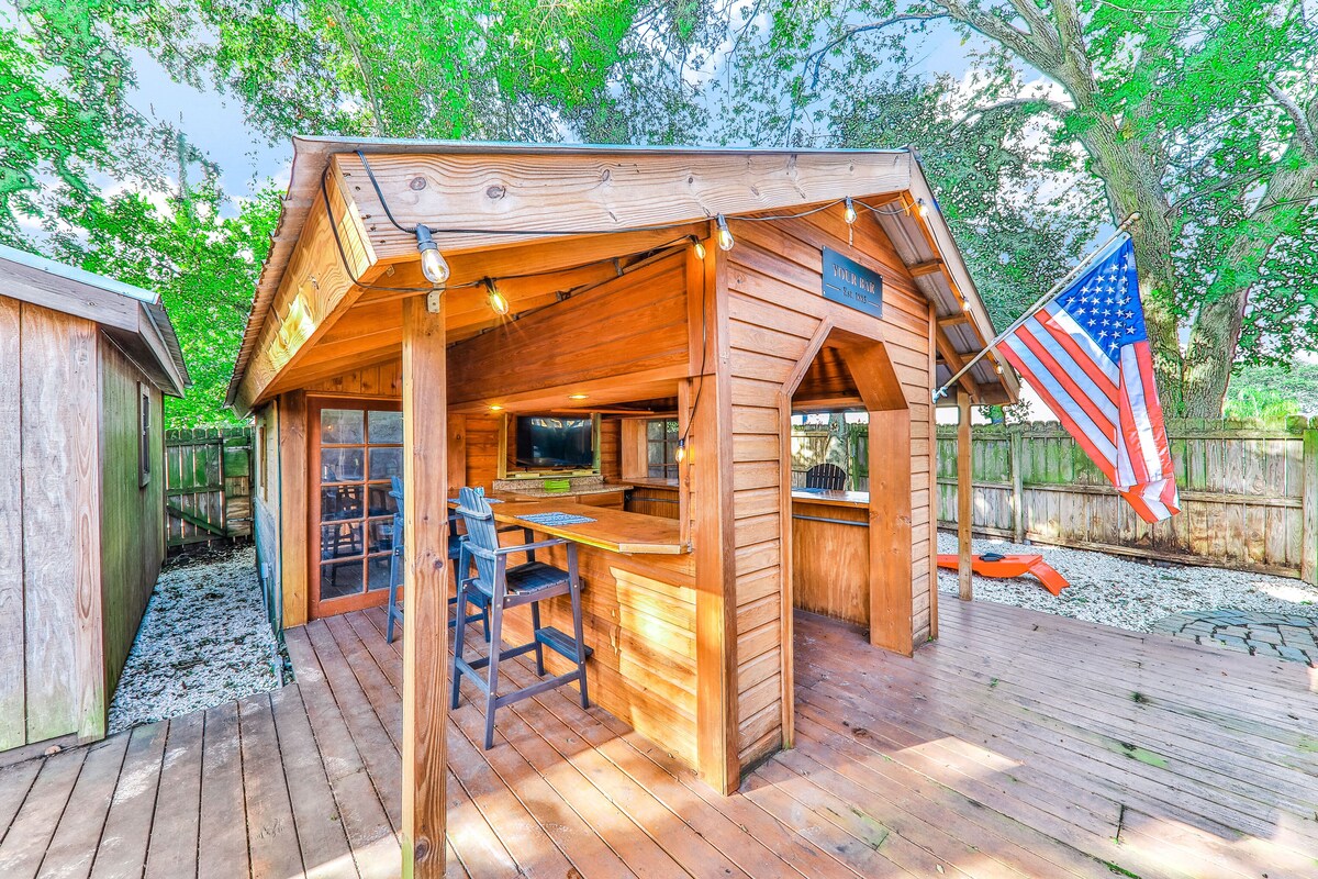 Photo 33 of Ideally located getaway w/ tiki bar, outdoor seating, & brick grill - dogs OK