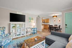 TV, books - Colorful condo w/shared pool, free WiFi, central A/C - blocks from the beach (St. Augustine)