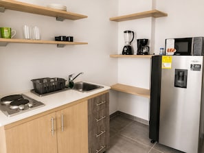 Standard Apartment, City View | Private kitchen | Full-size fridge, blender