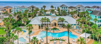 Oceanview condo with resort amenities, balcony and private beach access