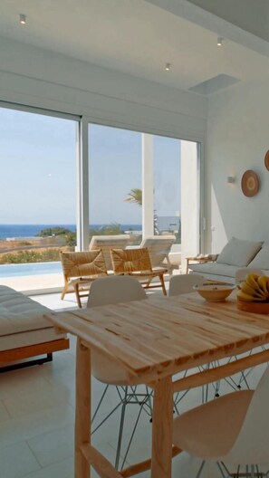 Deluxe Villa, Balcony, Sea View | Living area | Flat-screen TV - Seadream Villa (Rhodes)