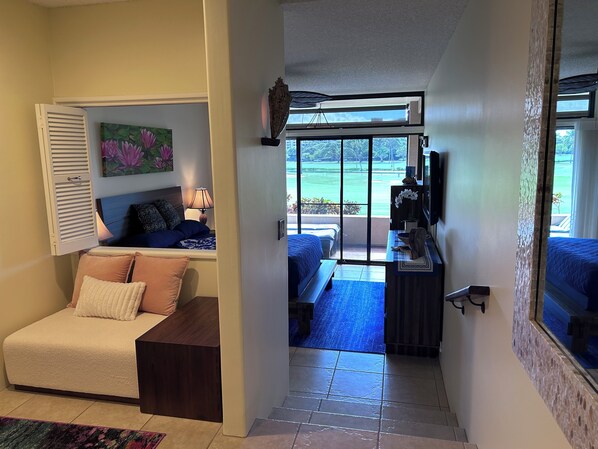 2 bedrooms, desk, iron/ironing board, travel cot