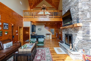 Smart TV, fireplace, video games, table football