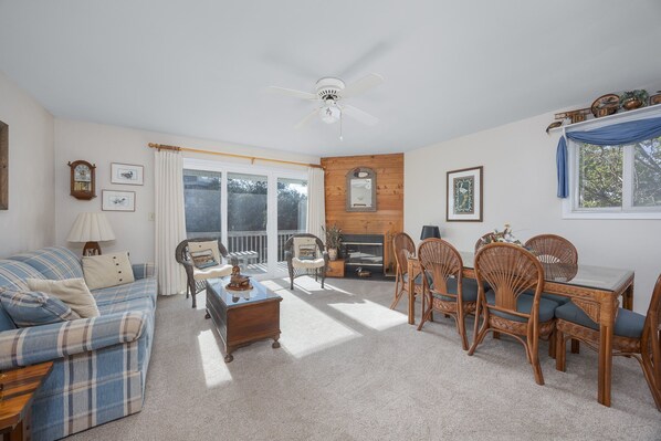 TV, fireplace, DVD player