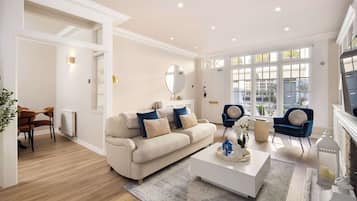 TV, fireplace, offices